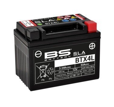 Batería BS BTX4L SLA 12v activada y precargada