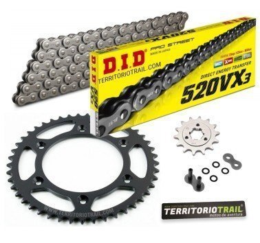 Kit de transmisión DID 520 VX3 gris (16/42/114) | relación original Suzuki DR 650