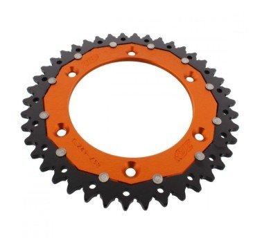 ZF corona dual 42 dientes naranja / dorada KTM 640 LC4