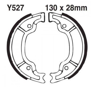EBC Y527G zapatas estriadas de freno trasero XT350 1991 a 1995 / TT 350 / TT 600