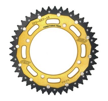 Corona ZF acero/aluminio 45 dientes dorada zfd-857-45