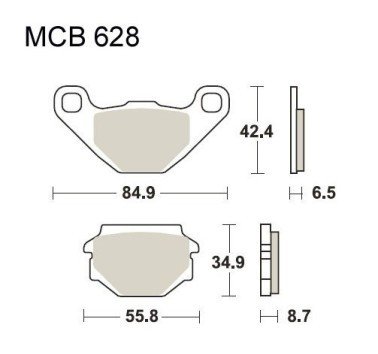 Pastillas de freno trasero estándar TRW MCB628