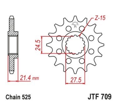 Piñón JT 17 acero dientes JTF709.17