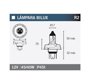 Bombilla faro principal R2 12v 45/40w