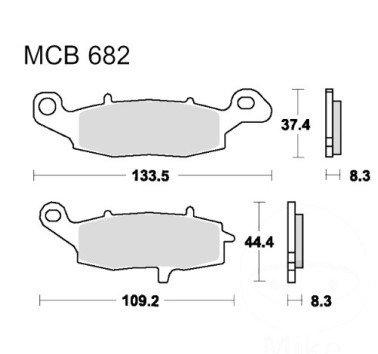 Pastillas de freno delantero sinterizadas TRW MCB682SV