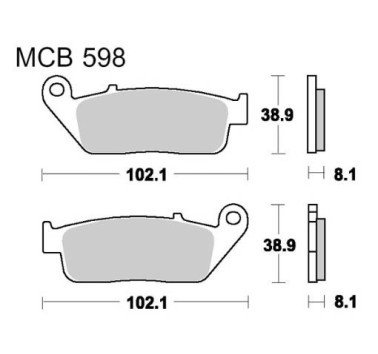Pastillas de freno delantero sinterizadas TRW MCB598SV