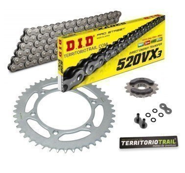 Kit de transmisión DID 520 VX3 gris (15/46/110) | relación original Dominator NX 650 1995-2002