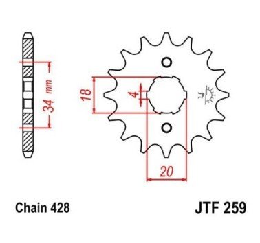 Piñón JT acero 18 dientes JTF259.18