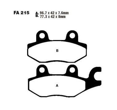 Pastillas de freno delantero derecho estándar EBC FA215