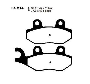 Pastillas de freno delantero izquierdo estándar EBC FA214
