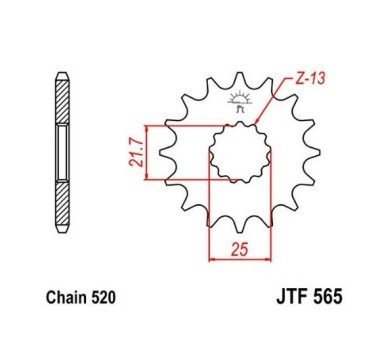 Piñón JT acero de 12 dientes JTF565.12