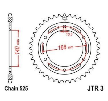 Corona JT acero de 47 dientes JTR3.47ZBK