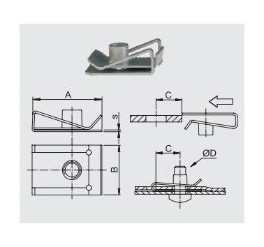 Paquete 10 tuercas de chapa M5