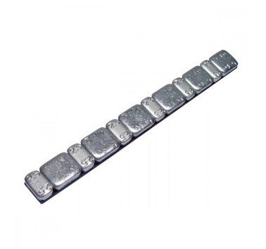 Paquete de 15 tiras contrapesos plateados adhesivos hierro 45gr