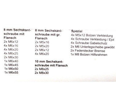 Kit tornillos 51 piezas comunes KTM / Husqvarna / Husaberg / Japonesas