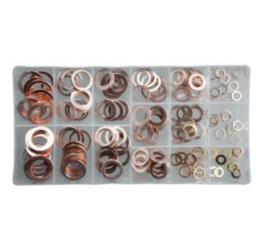 Caja surtido de juntas de cobre 150 piezas