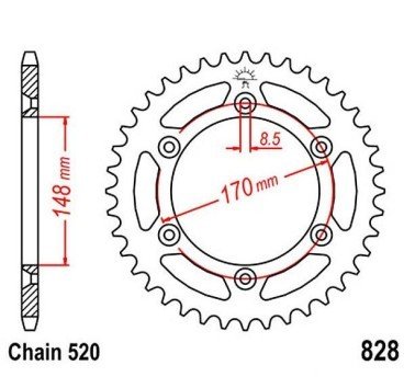 Corona JT acero de 48 dientes JTR828.48