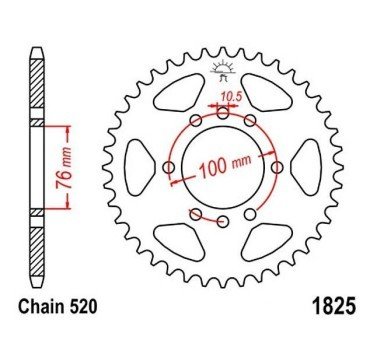 Corona JT acero de 46 dientes JTR1825.46
