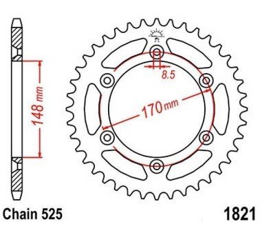 Corona JT acero de 47 dientes JTR1821.47