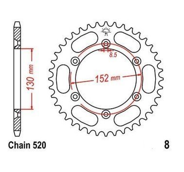 Corona JT acero de 48 dientes JTR8.48