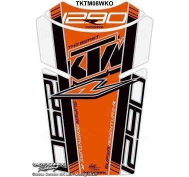 Protector de depósito naranja, negro y blanco para KTM 1290 Super Adventure R