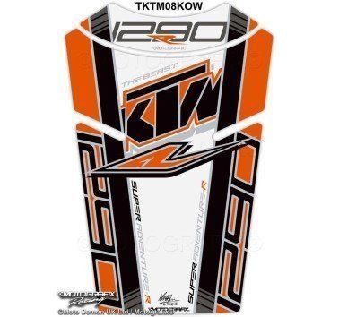 Protector de depósito blanco, negro y naranja para KTM 1290 Super Adventure R