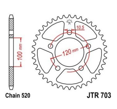 Corona JT acero de 47 dientes JTR703.47