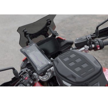SW-Motech  Kit fijación universal GPS con Smartphone Drybag,Incl. brazo 2". Para manillar/fijación espejo