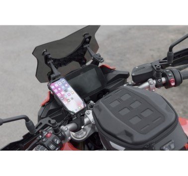 SW-Motech  Kit de fijación univ. GPS T-Lock Smartphone grande,Incl. brazo 2". Para manillar/fijación espejo