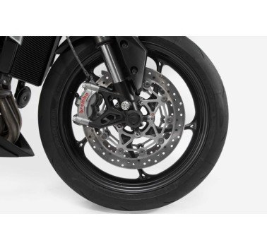 SW-Motech  Kit de topes anticaidas para el eje delantero,Negro. Suzuki V-Strom 800DE (22-).