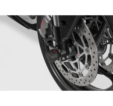 SW-Motech  Kit de topes anticaidas para el eje delantero,Negro. Suzuki V-Strom 800DE (22-).