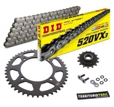 Kit de transmisión DID VX3 520 cadena gris (15/45/106) | relación original XT 600