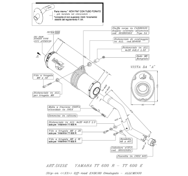 Escape LeoVince 5123E Yamaha TT 600 E / R / RE