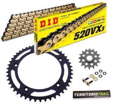 Kit de transmisión DID 520 VX3 dorado (16/47/116) | Voge 650 DSX