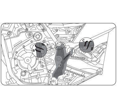 Acerbis 0024666090 juego protectores de chasis negros