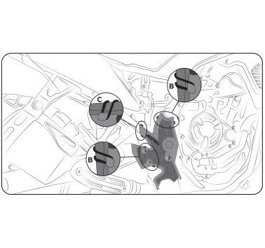 Acerbis 0024666090 juego protectores de chasis negros