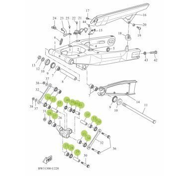 Kit 27-1205 reparación rodamientos de bieleta Yamaha Tenere 660 / 700