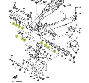 Kit 28-1152 reparación rodamientos de basculante Yamaha XT 600 E