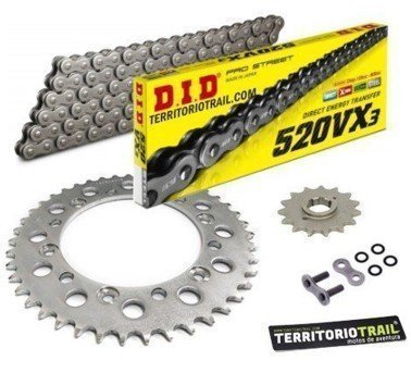 Kit de transmisión DID 520 vx3 gris (15/45/108) | relación original Dominator NX 1988