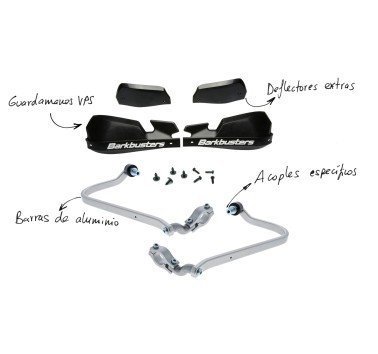 Kit de paramanos Barkbusters VPS negros Yamaha Tenere 700 (19-24)