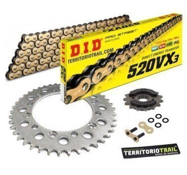 Kit de transmisión DID 520 VX3 dorada (15/45/108) | relación original Dominator NX 650 1989-90