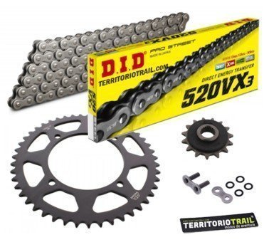 Kit de arrastre DID 520 VX3 gris (15/46/110) | relación original XT660Z 1996 a 1999