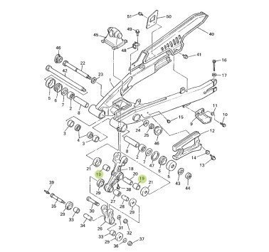 Buje A para brazo de amortiguador Yamaha XT 350 / 600
