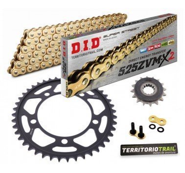 Kit de transmisión DID 525 ZVMX2 dorado(17/44/122) | relación original BMW F 750 / 850 GS