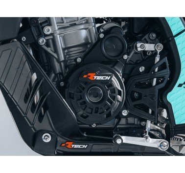 Protectores tapas de motor RaceTech negros Kove 800 X Pro / Rally