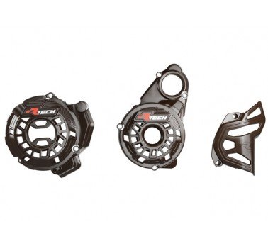 Protectores tapas de motor RaceTech negros Kove 800 X Pro / Rally