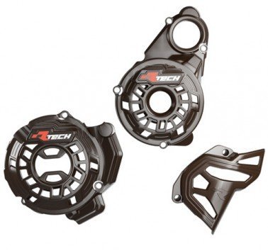 Protectores tapas de motor RaceTech negros Kove 800 X Pro / Rally