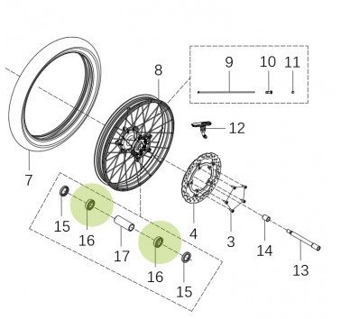 Rodamiento NTN 6904 2RS C3 rueda delantera Kove 800 X Pro / Rally