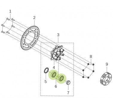 Rodamiento NTN 6205-2RS soporte de corona Kove 800 X Pro / Rally