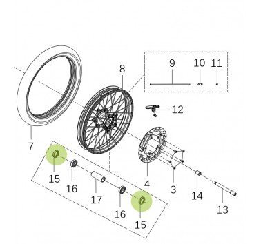 Retén eje de rueda delantera Kove 800 X Pro / Rally